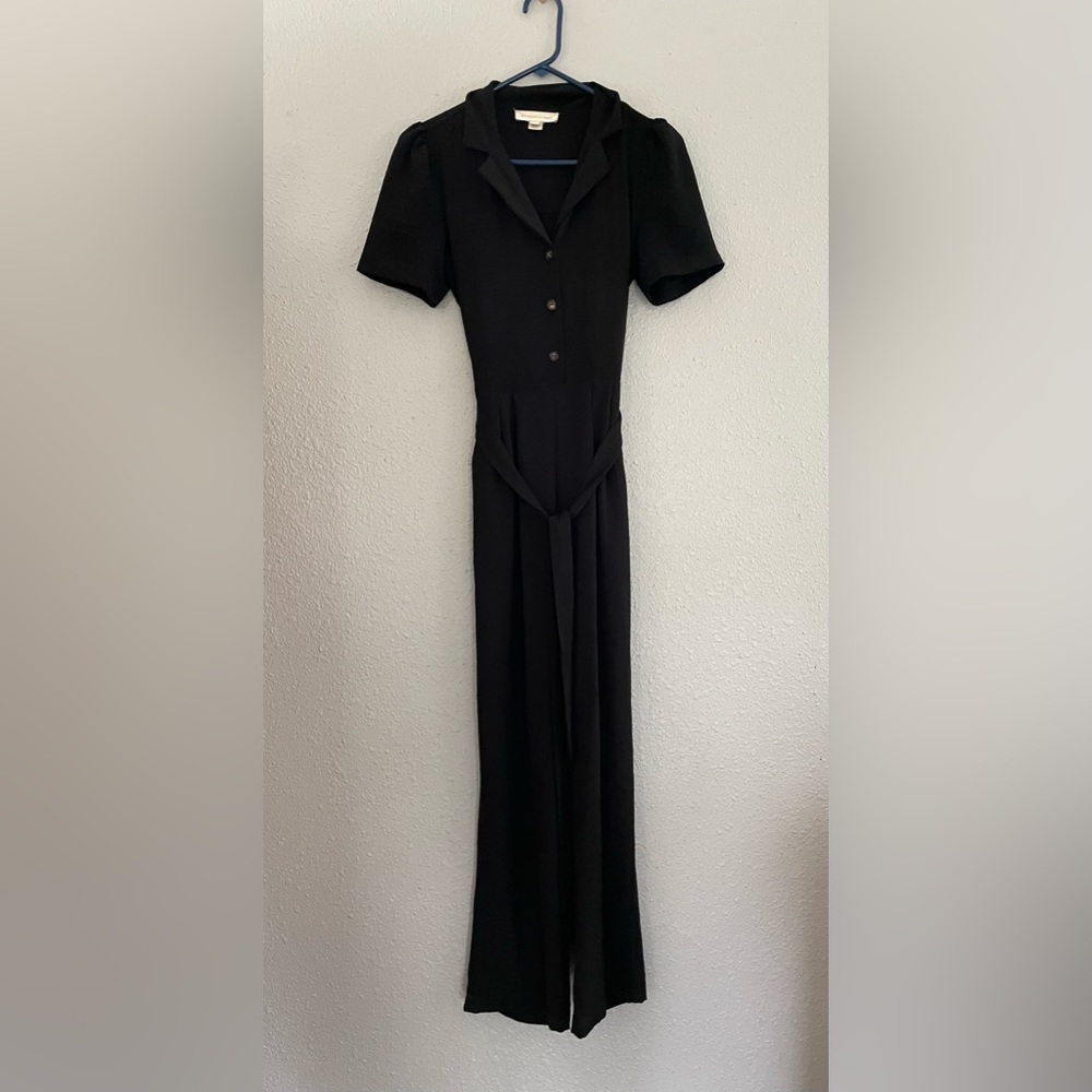 monteau Black Button Down Jumpsuit, size Small